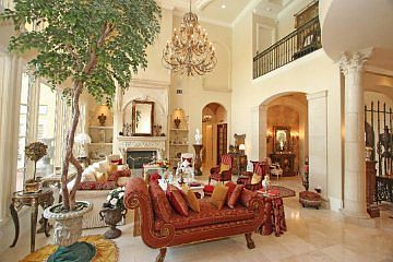 Living Room with Upper Balcony