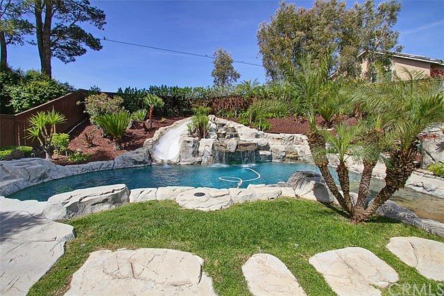 Beach entry, slide, grotto, waterfalls, spa