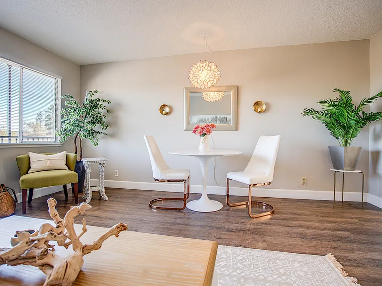Living room and dining area