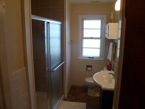Updated bathroom with beautiful tile