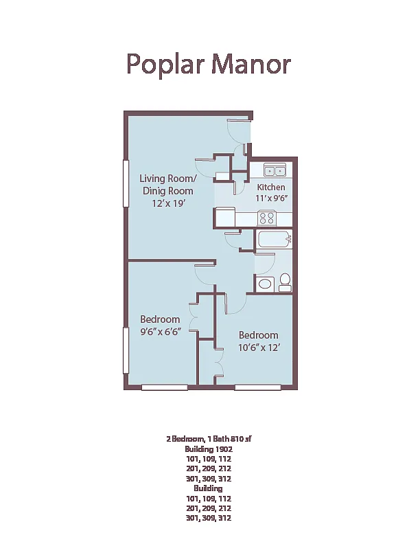 Floor plan Two Bedroom