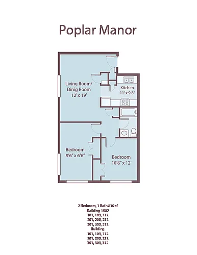 Floor plan Two Bedroom