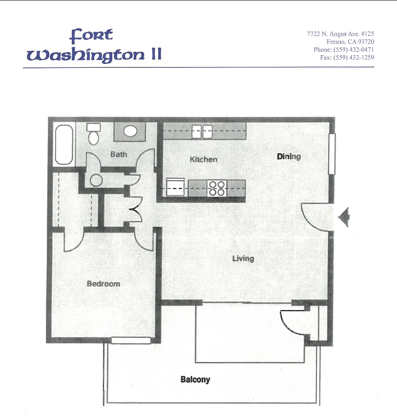 Floor plan 1 Bed 1 Bath
