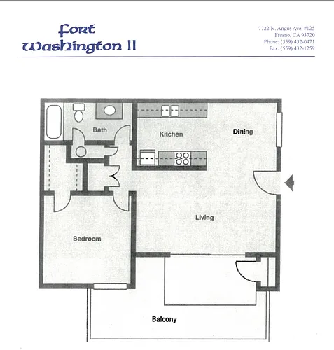 Floor plan 1 Bed 1 Bath