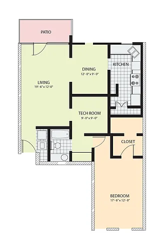 Floor plan 1 x 1 Addison