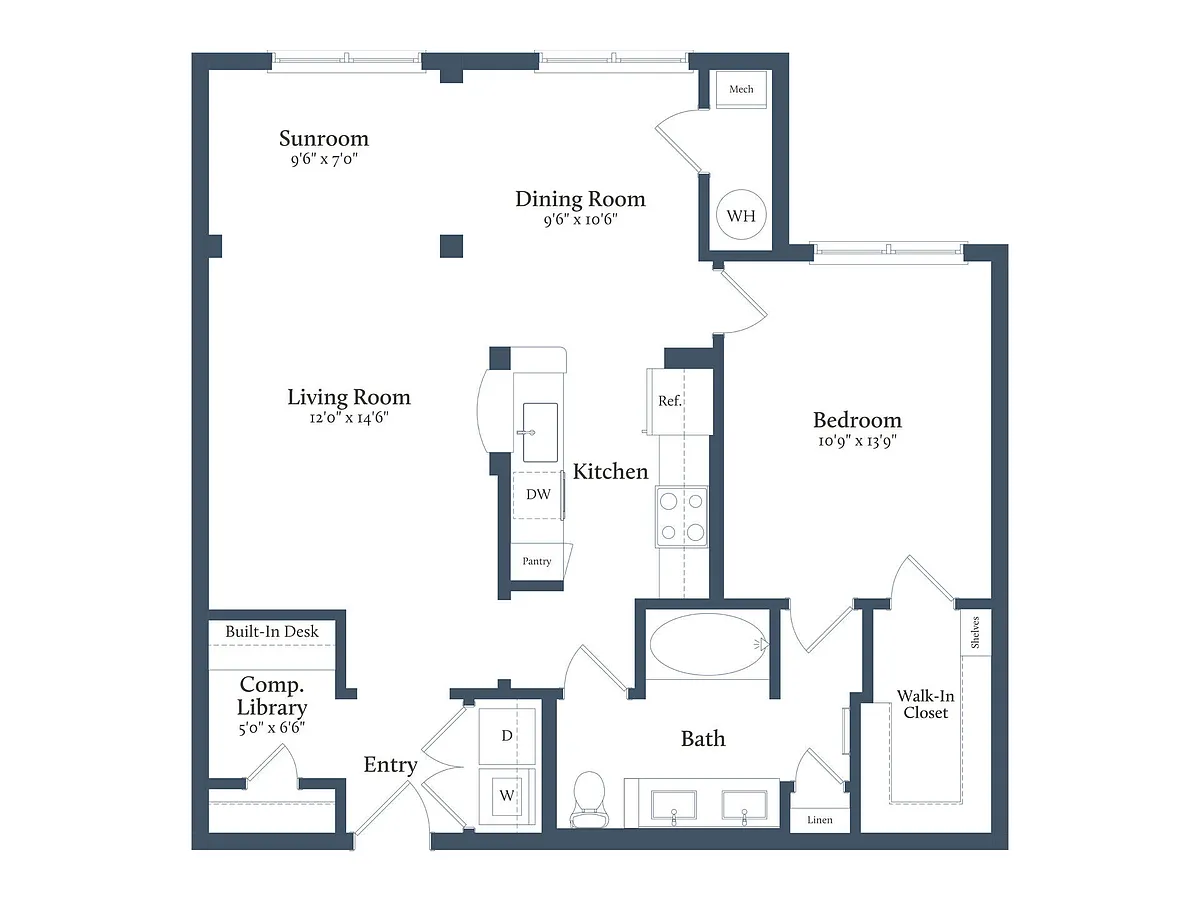 Floor plan 1x1H