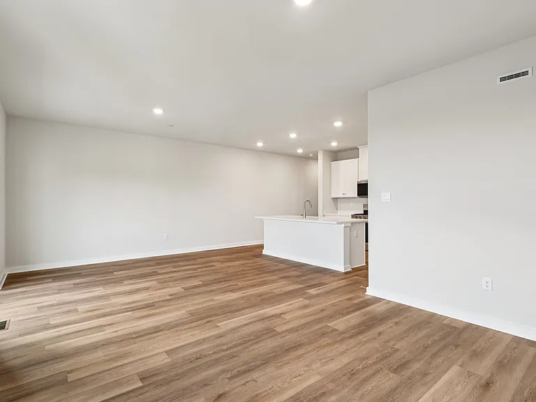 Living and Dining across centrally placed island