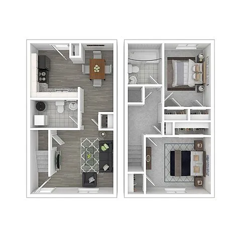 Floor plan 2 Bedroom 1.5 Bath