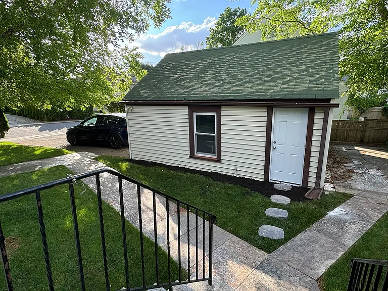 Path to garage from kitchen.