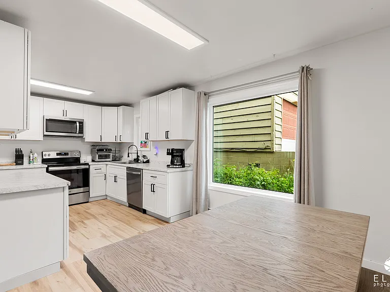 Dining area and kitchen.