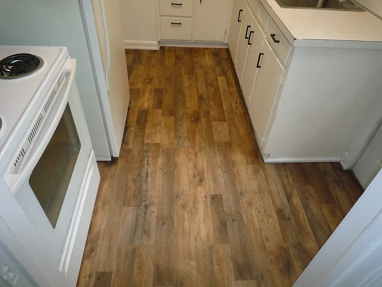 LVP flooring in remodeled kitchen