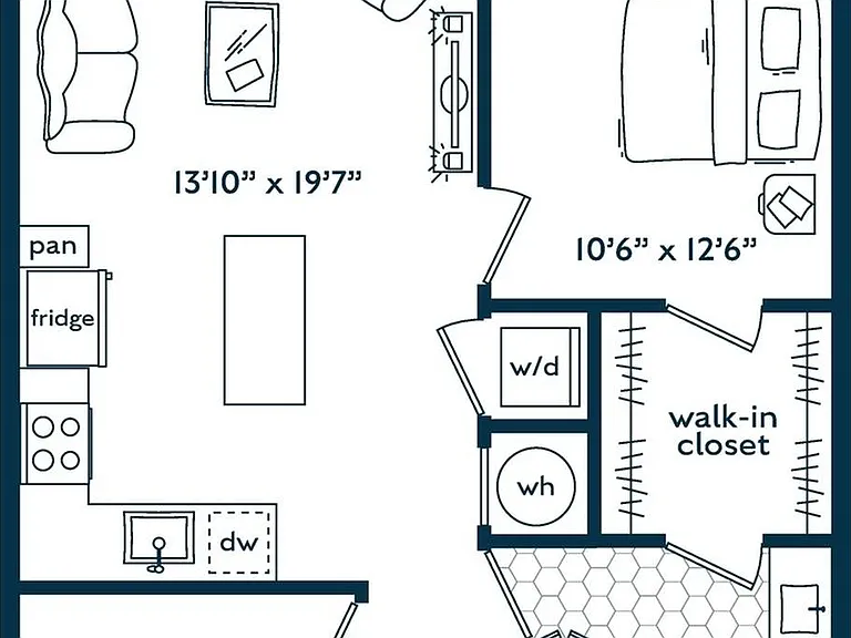 One Bedroom One Bath Den (826 SF) One Bedroom One Bath Den (826 SF)