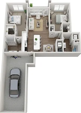 Floor Plan 2B | Seasons at Mount Pleasant | Apartments in Mount Pleasant, WI Floor Plan 2B | Seasons at Mount Pleasant | Apartments in Mount Pleasant, WI