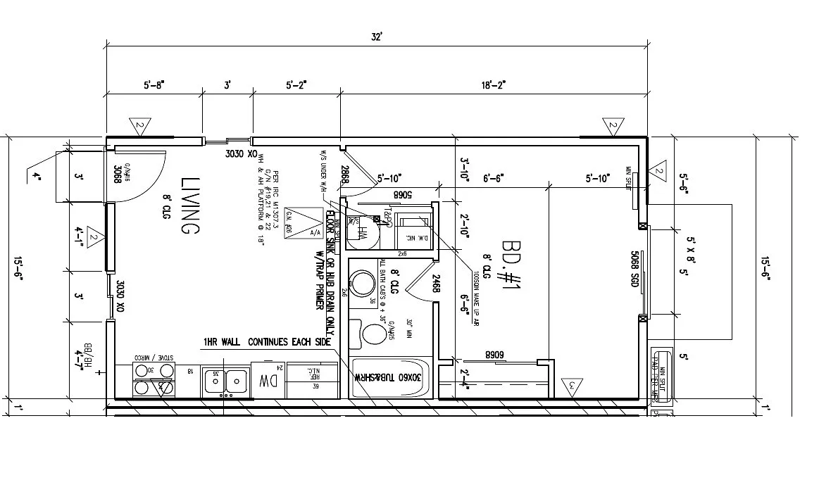 Floor plan 1 Bedroom 1 Bath