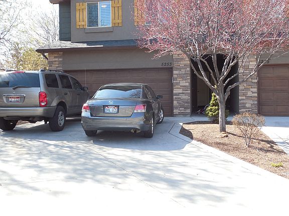 End unit with a two car garage