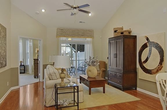 Living Room with Vaulted Ceilings