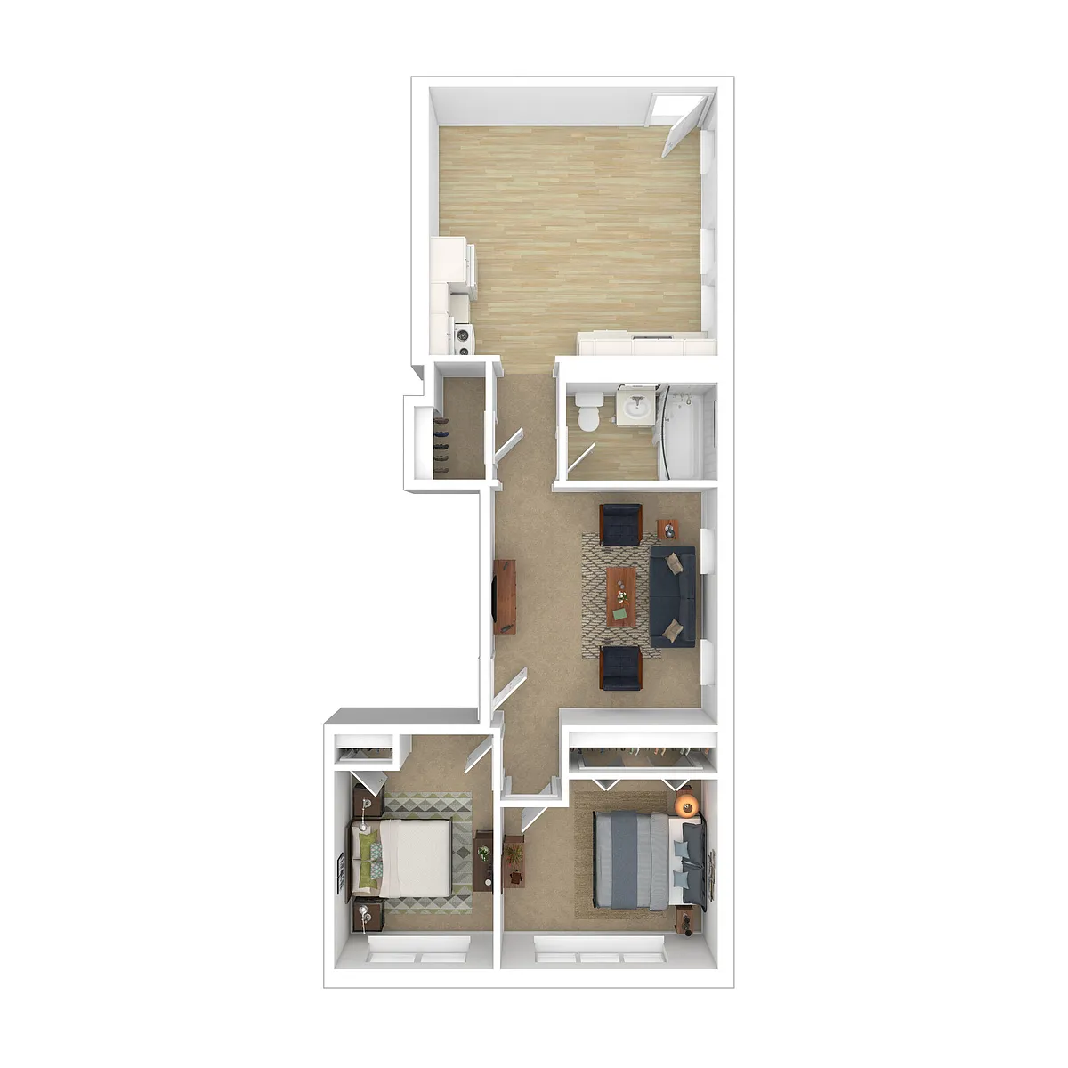 Floor plan 2 Bedroom 1 Bathroom