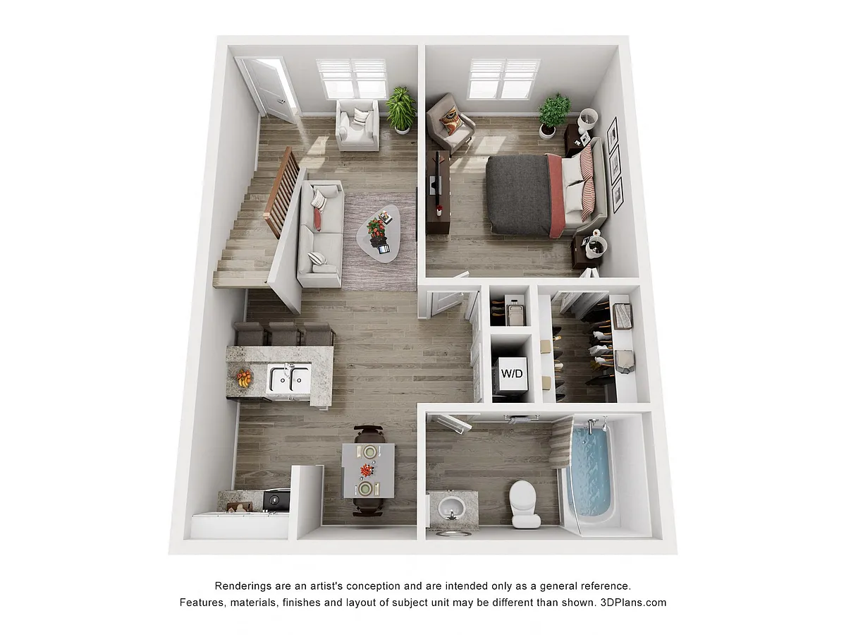 Floor plan 2 Bed 2 Bath T1