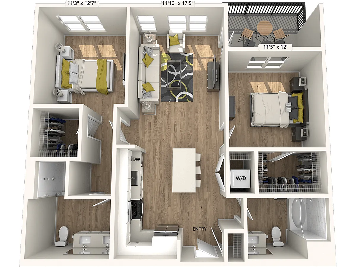 Floor plan B1-FinishI-1081sf