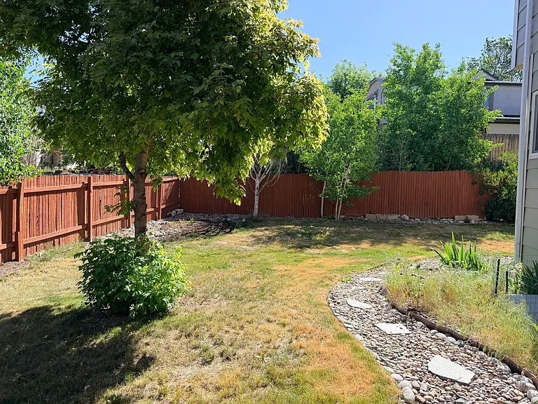 L-Shaped Fenced Backyard