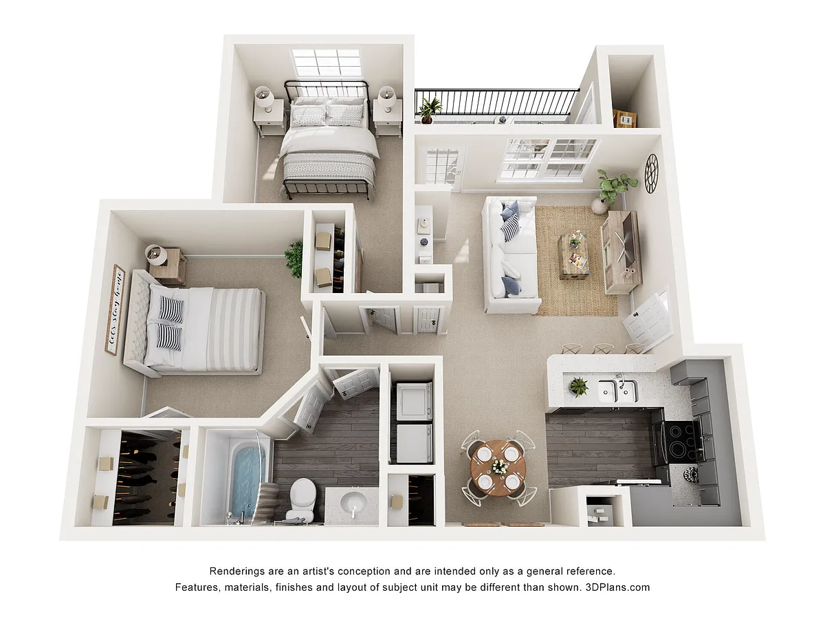 Floor plan 2/1 955sf