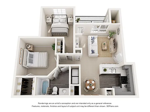 Floor plan 2/1 955sf