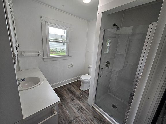 This is the master bathroom with stand up shower