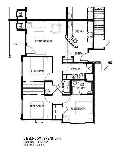 Floor plan Three Bedroom