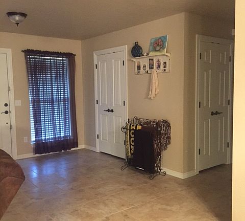 front door on left, closets