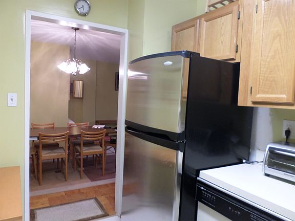 Fridge and dining area
