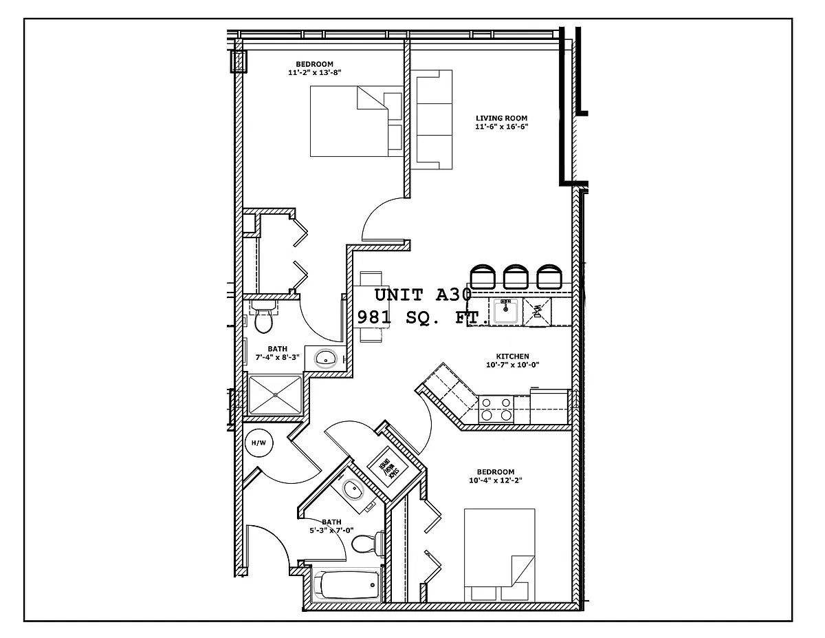Floor plan Two Bedroom