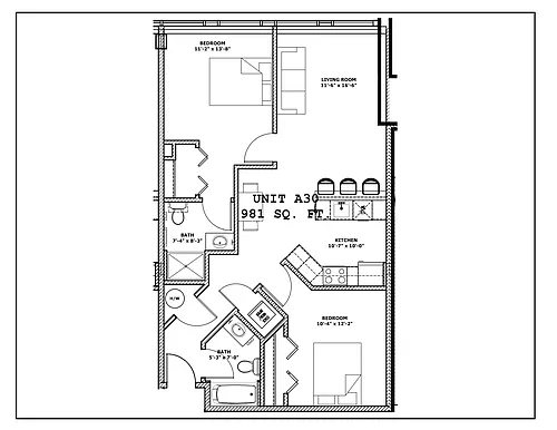 Floor plan Two Bedroom