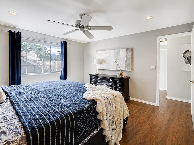 Master bedroom looking into hallway.