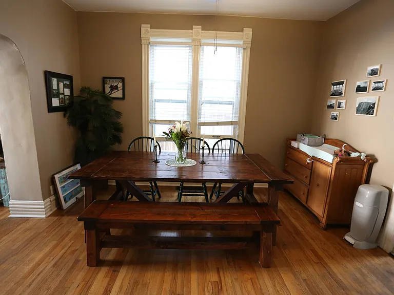 Dining room with hardwood floors