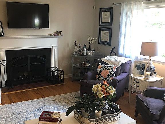 Living room with fireplace