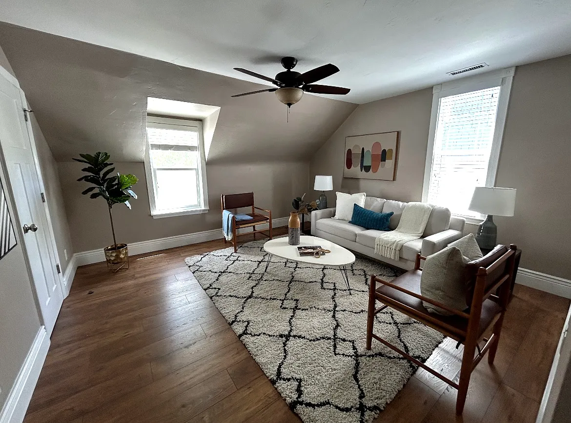 Bright, open, and comfortable living room - 1157 E 3rd Ave #2