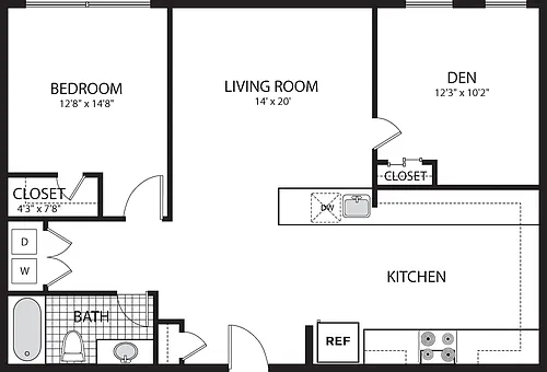 Floor plan Melrose (no balcony)