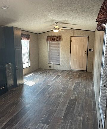 Living room entry and dining area
