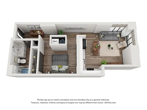 Floor plan 1x1 S - BTY