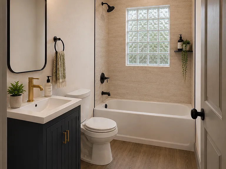 Under construction; photo is rendered using the materials selected for the remodel