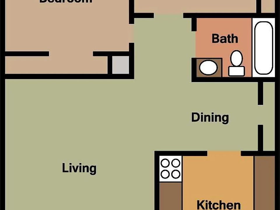 2-bed 1-bath layout