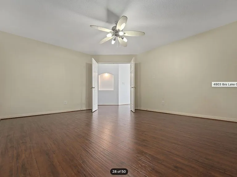 Media room with double entry doors