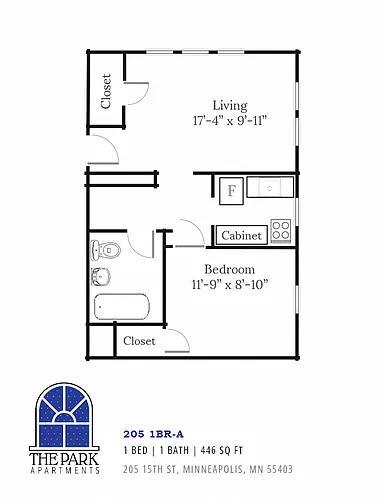 Floor plan 205 | 1BR-A