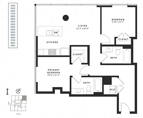 Floor plan 2 Bedroom C2