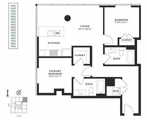 Floor plan 2 Bedroom C2
