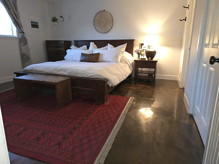 Master Bed features a Cal King size bed!
