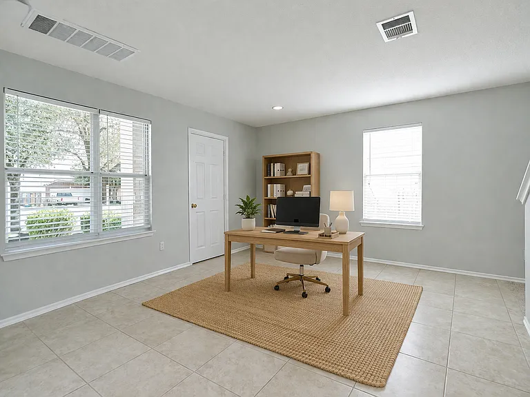 virtually staged entry/office