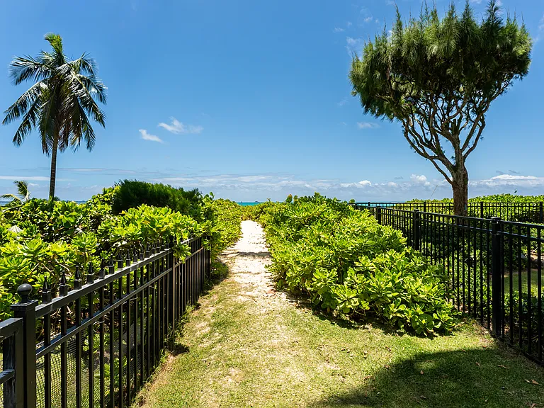View of Kailua Beach from the property's private beach access pathway.