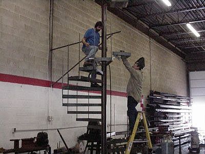 Maufacturing a spiral staircase...