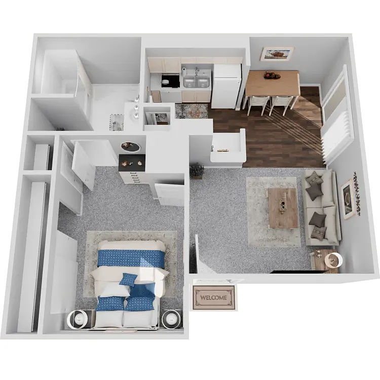 Floor plan 1 bedroom 1 bath